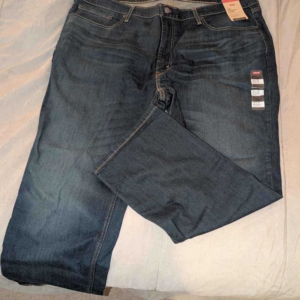 Levi's Dark Blue 44×30 Big And Tall Stretch Fit Jeans 541 Athletic Taper